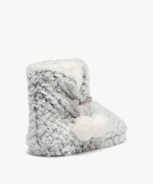 Chaussons boots fourrées avec pompons décoratifs femme vue4 - GEMO(HOMWR FEM) - GEMO