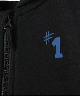 Sweat bébé garçon zippé à capuche en molleton doux vue2 - GEMO(BEBE DEBT) - GEMO