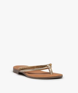 Tongs femme à talon plat et brides strass vue2 - GEMO (CASUAL) - GEMO