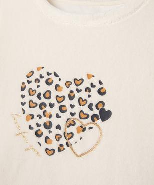Pyjama en velours avec coeur fille vue2 - GEMO (ENFANT) - GEMO