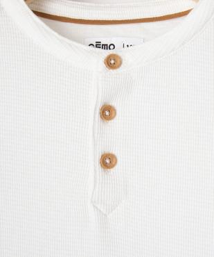 Tee-shirt manches longues en maille nid d’abeille bébé garçon vue3 - GEMO 4G BEBE - GEMO