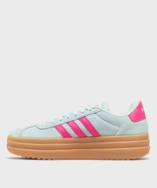 Baskets en cuir VL Court bold avec semelle plateforme femme - Adidas vue3 - ADIDAS - GEMO