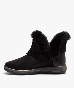 Boots fourrées femme confort en suédine unie vue3 - GEMO (CONFORT) - GEMO