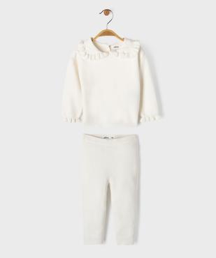 Ensemble 2 pièces en maille bébé fille pull et legging vue1 - GEMO 4G BEBE - GEMO