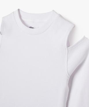 Tee-shirt manches longues avec épaules dénudées fille vue2 - GEMO (JUNIOR) - GEMO