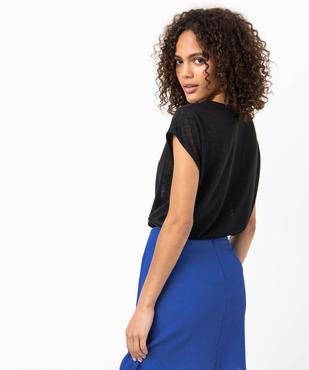 Tee-shirt femme en maille fine sans manches vue3 - GEMO(FEMME PAP) - GEMO