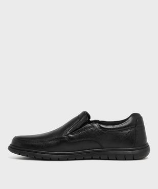 Mocassin slip-on confort dessus cuir homme - G'Flex vue3 - G'FLEX - GEMO