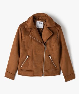 Blouson fille style biker en suédine  vue2 - GEMO (ENFANT) - GEMO