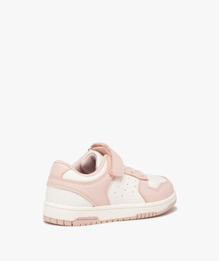 Baskets fille bicolores à scratch et lacets style rétro vue4 - GEMO 4G FILLE - GEMO