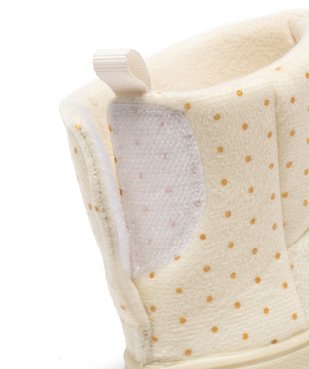 Chaussons boots d'intérieur en velours doux fille vue6 - GEMO 4G FILLE - GEMO
