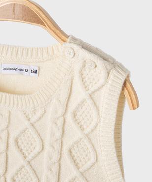 Pull sans manches à torsades bébé fille - LuluCastagnette vue2 - LULU CASTAGNETTE GEMO FOR GOOD - GEMO