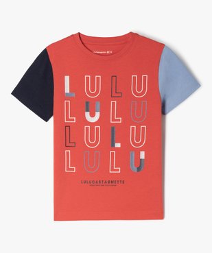 Tee-shirt manches courtes à motif en relief garçon - LuluCastagnette vue1 - LULUCASTAGNETTE - GEMO