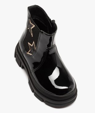 Boots fille style Chelsea dessus verni à semelle crantée et détails en étoile vue5 - GEMO(BEBE DEBT) - GEMO