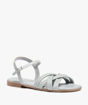 Sandales femme à talon plat et fines brides unies vue2 - GEMO (CASUAL) - GEMO