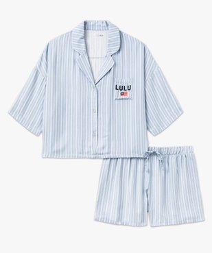 Pyjashort à rayures femme - LuluCastagnette vue4 - LULUCASTAGNETTE - GEMO