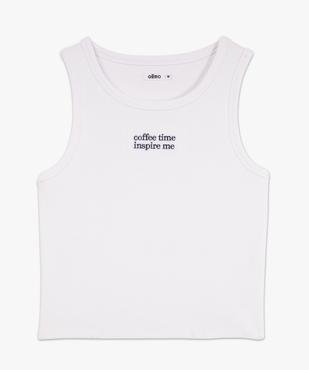 Débardeur court en maille côtelée avec message brodé femme vue4 - GEMO(FEMME PAP) - GEMO