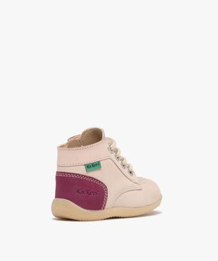 Chaussures premiers pas bottillons en cuir bébé fille - Kickers vue4 - KICKERS - GEMO