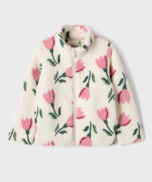 Sweat zippé en sherpa imprimé à col montant fille vue1 - GEMO (ENFANT) - GEMO