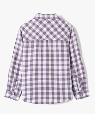 Chemise garçon à carreaux avec manches retroussables vue4 - GEMO (ENFANT) - GEMO
