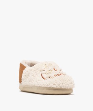 Chaussons enveloppants en sherpa avec broderie scintillante femme vue2 - GEMO(HOMWR FEM) - GEMO