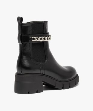 Boots femme à semelle crantée et bride avec chaine vue4 - GEMO(URBAIN) - GEMO