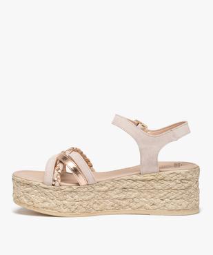 Sandales femme à fines brides cuir et semelle plateforme vue4 - GEMO(URBAIN) - GEMO