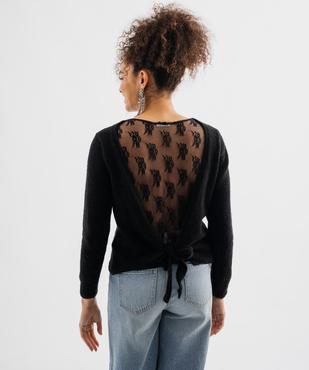 Pull col rond dentelle femme vue3 - GEMO(FEMME PAP) - GEMO