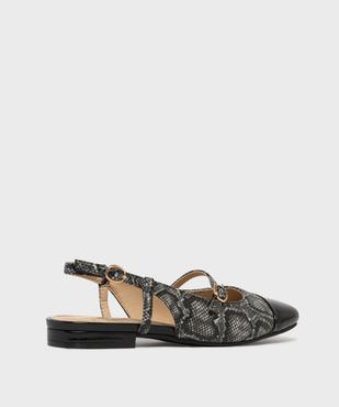 Ballerines slingbacks à bout verni et bride cheville femme vue4 - FOLLOW ME - GEMO