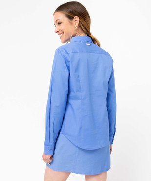 Chemise femme en coton avec logo brodé - LuluCastagnette vue3 - LULUCASTAGNETTE - GEMO