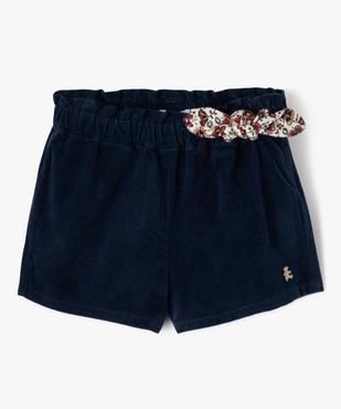 Short en velours avec ceinture froncée bébé fille - LuluCastagnette vue1 - LULUCASTAGNETTE - GEMO