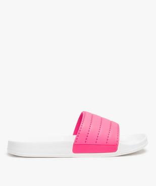 Mules de piscine femme à bandeau fluo vue1 - GEMO (PLAGE) - GEMO