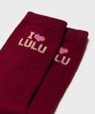 Chaussettes douillettes avec inscription sur la tige femme - LuluCastagnette vue2 - LULUCASTAGNETTE - GEMO