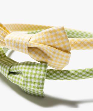 Serre-tête fille à motif vichy et nœud (lot de 2) vue2 - GEMO (ACCESS) - GEMO