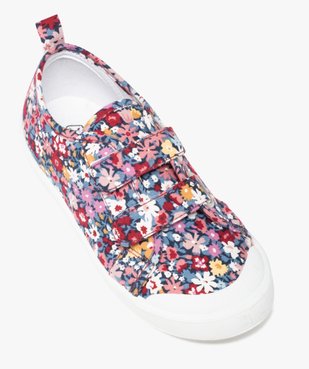 Baskets fille en toile imprimée fleurs fermeture scratch vue5 - GEMO (ENFANT) - GEMO