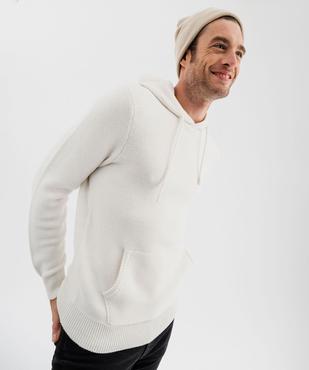 Pull à capuche en maille fantaisie homme vue5 - GEMO (HOMME) - GEMO