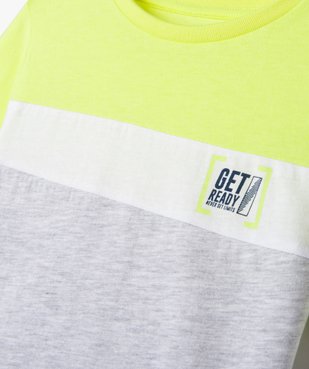 Tee-shirt manches courtes tricolore garçon vue2 - GEMO (ENFANT) - GEMO