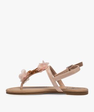Sandales fille à entre-doigts orné de fleurs en tissu vue3 - GEMO (ENFANT) - GEMO