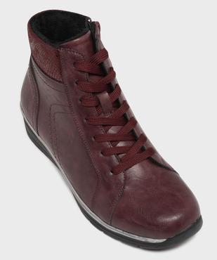 Boots confort avec talon compensé et doublure chaude femme vue5 - HOBIZ - GEMO