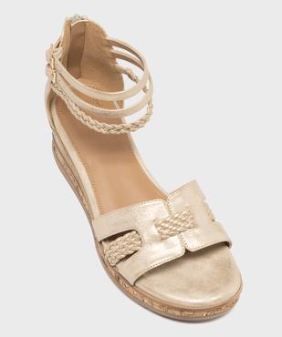 Sandales à talon compensé et talon fermé femme vue5 - EMILIA ROSA - GEMO