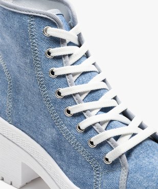 Tennis femme mid-cut en toile unie à talon et semelle crantée vue6 - GEMO (SPORTSWR) - GEMO