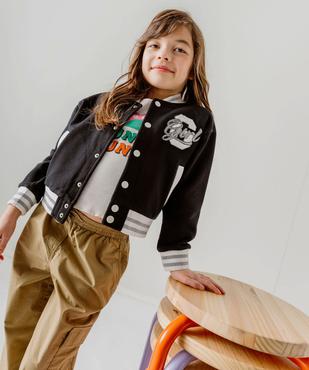 Blouson en molleton et fermeture pressionnée fille vue9 - GEMO (ENFANT) - GEMO