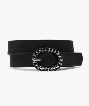 Ceinture mate à surpiqûres et boucle tressée femme vue1 - GEMO (ACCESS) - GEMO