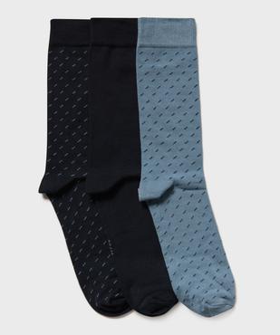 Chaussettes hautes à micro motifs homme (lot de 3) vue1 - GEMO(HOMWR HOM) - GEMO