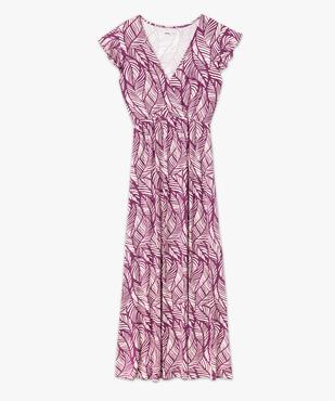 Robe longue à col cache-cœur et manches courtes volantées femme vue4 - GEMO 4G MATERN - GEMO