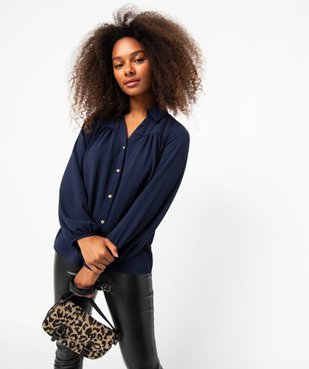 Chemise unie à manches longues femme vue1 - GEMO(FEMME PAP) - GEMO