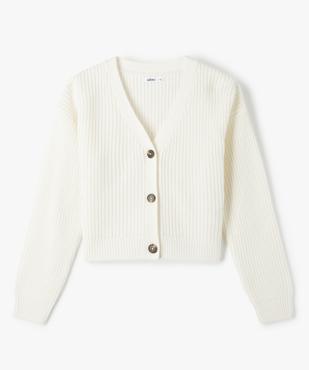 Gilet court en grosse maille fille vue1 - GEMO (JUNIOR) - GEMO