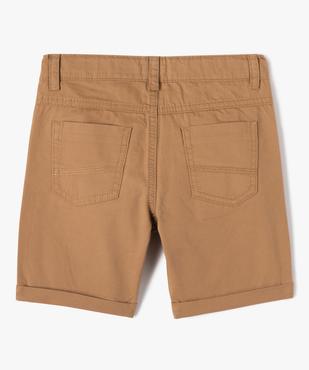 Bermuda garçon en coton twill uni à revers vue3 - GEMO 4G GARCON - GEMO
