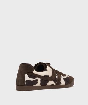 Baskets basses à lacets motifs pelage de vache femme - Camps United vue4 - CAMPS - GEMO