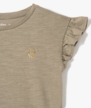 Tee-shirt fille à manches courtes avec volants vue2 - GEMO (ENFANT) - GEMO
