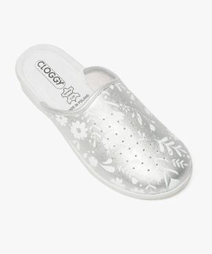Sabots femme à motif fleurs et talon compensé - Cloggy vue5 - CLOGGY - GEMO